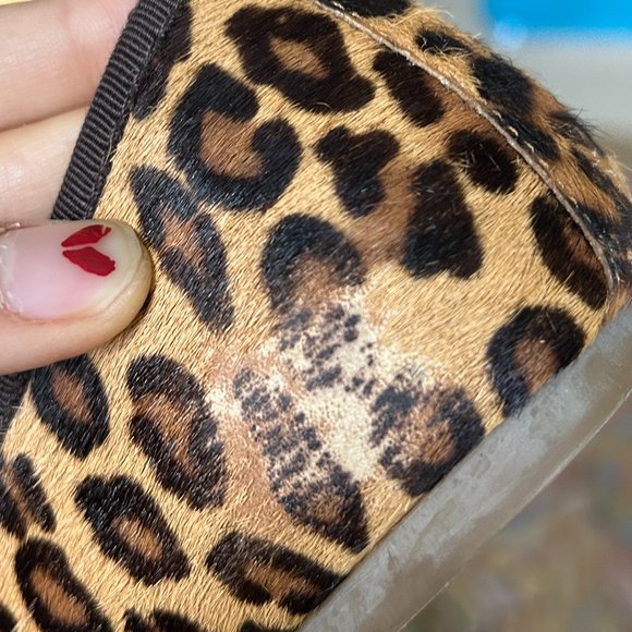 Banana Republic Calf Hair Leopard Flats with Bow Size 8 - Picture 6 of 6